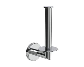 Forkromet LAUFEN Niara reservepapirholder uden bagplade med rund vægplade og lodret holder.