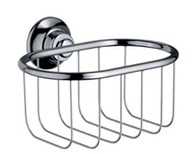 AXOR Montreux vægmonteret sæbekurv i skinnende krom, med klassisk kurvedesign og vægbeslag.