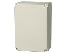 Fibox MNX kasse i polycarbonat 255x180x125 mm med 75 mm høj bund og gråt låg.