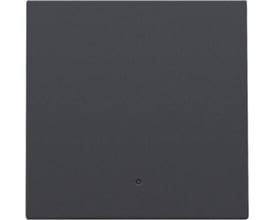 Niko smart tangent i antracit med integreret linse til LED-lys, vist fladt på en lys baggrund.