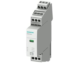 Siemens overspændingsbeskyttelse 5SD7 T3, 2-polet 240VACDC, monteret på din-skinne med tydelige mærkater.
