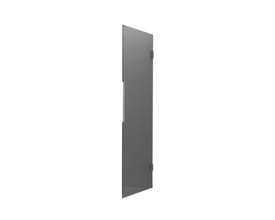 Svedbergs Langfoss brusedør med røgfarvet glas og mat alu-profil, vist skråt forfra i størrelsen 80x200 cm.