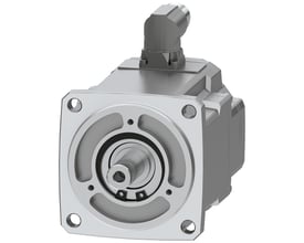 Siemens Simotics S-1FK2 HD servomotor med M0=1,27 Nm, cylindrisk aksel D14x30mm og IP64-beskyttelse, vist på hvid baggrund.
