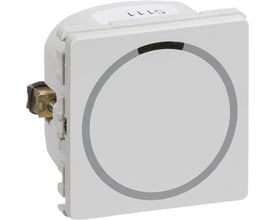 LK FUGA lysdæmper LED 250 TOUCH IR i lysegrå, front med cirkulær touch-flade og indikatorlys.