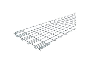 Detaljebillede af Legrand gitterbakke FC 30/400-E, der viser Fasclic+ samlingssystemet og den galvaniserede overflade.