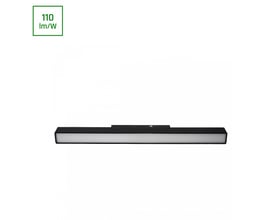 SpectrumLED System Shift Basic Line S lineært armatur i sort, 300mm, 15W, 500lm og 4000K, vist med en grøn mærkat for 110 lm/W.