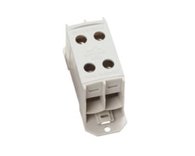 Katko klemme KL2x50 i grå plast, med plads til Al/Cu kabler fra 2,5-50 mm² og en strømstyrke på 160/320A.