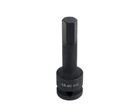 Sort Ironside krafttop med lang unbrakonøgleprofil, 8 mm unbrako, 1/2-tomme firkant og 78 mm længde.