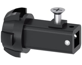 Sort Siemens 8UD1-dørkobling til 8 × 8 mm aksel, set skråt med rund koblingsdel og firkantet åbning.
