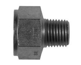 Messing adaptor SO00040 med 1/4" indvendigt og 1/8" udvendigt gevind i CW617N messing.
