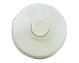 Grothe Urmet ringetryk KKO 5050 er rundt, hvidt og har en diameter på 50mm, vist på hvid baggrund.