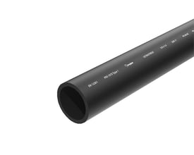 Sort trykrør i PE100, 200mm udvendig diameter og 11.9mm tykkelse, 12 meter langt med PN10.