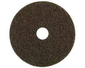 Tyrolit grov nylonrondel SCM, brun og rund med centerhul, til vinkelsliber, i størrelsen 115 × 22 mm.