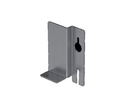 Lauritz Knudsen vægkonsol WGX-S lav TTA-BT15L i metal med en 15mm størrelse, vist med en nøglehulsåbning på en hvid baggrund.