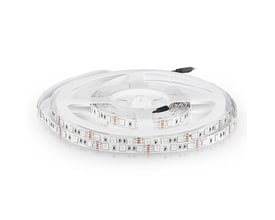 V-TAC 5 meter rød LED strip på en hvid spole med en sort kabelstik.
