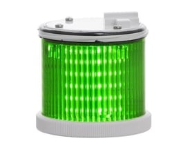 Grønt Sirena TWS F SMD LED-lysmodul til lyssøjle, 75 mm, med konstant lys og hvid top og fod.