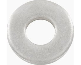 Rustfri A2 skive, DIN 7349, til M24 bolte, med mat sølvfinish og tydelig centrering.