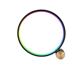 Slim Cirkel RGBIC lampe, hvid, Ø30cm, fremstillet af ABS plastik med gylden knap.
