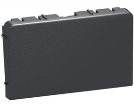LK FUGA ½ modul blænddæksel til 1½ modul ramme i koksgrå med en ru overflade og synlige clips på siden.
