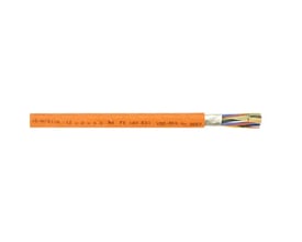 Orange installationskabel JE-H(ST)H-BD E30 med 52 par ledere, hver med 2X0,8MM kerne, på hvid baggrund.