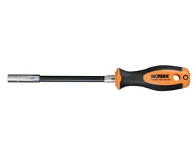 Ironside Flex topskruetrækker, 8 mm og 150 mm, med sort og orange greb, fleksibel klinge og metalfatning.