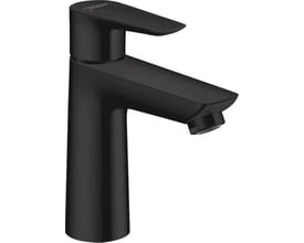 Hansgrohe Talis E 110 et-grebs håndvaskarmatur i mat sort finish med ComfortZone 110 og fremspring på 112 mm.