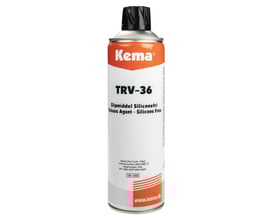Bagfra af Kema TRV-36 slipmiddel spraydåse 500 ml, viser produktinformation og vægtangivelse.