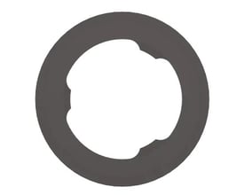 Festo Keofitt 550184 tætningsring, mørkegrå gummi, præsenteret fladt på hvid baggrund.