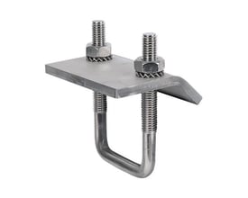 Walraven Rapidstrut A4-bjælkeklemme, M10 og 41x41 mm, med flad plade, to gevindender og U-formet bøjle.