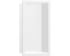 Hansgrohe XtraStoris Original vægniche i mat hvid med integreret ramme, 300/150/100 mm, fremstillet af rustfrit stål.