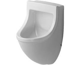 Duravit Starck 3 urinal i hvid keramik, visende design med vandtilslutning bagfra og Wondergliss-overflade.