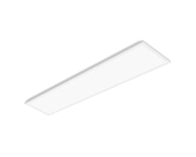 Hvidt, rektangulært Ledvance LED-panel Comfort på 1200 x 300 mm, vist skråt ovenfra.