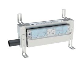 Geberit Kombifix element til bruse- og vægafløb i metal og plast, klar til installation i massive vægge.