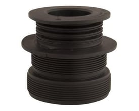 Stående Purus kombinippel i sort TPE gummi, viser dens to flange-ender og den fleksible, rillede struktur til rørdimenisoner 96/83mm og 75/50mm.