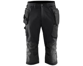Blåkläder knickers i sort/mørk grå, str. C50, med praktiske sidelommer og 4-vejs stretch materiale.