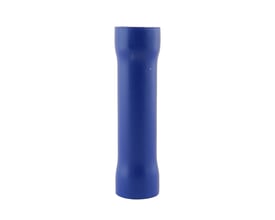 Blå isoleret samlemuffe fra Nelco, MTO Electric, til ledere på 1,50-2,50 mm², vist stående med åbninger i begge ender.