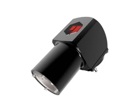 Norbar vinkelgear-adapter til EBT 68 med sort, vinklet gearhus og cylindrisk tilslutning, set skråt forfra.