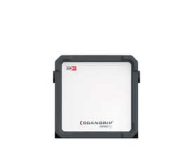 Scangrip Vega 2 Connect LED arbejdslampe i fuld visning på hvid baggrund, med CAS og ScanGrip Connect logoer.