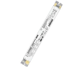 Elektronisk forkobling Osram Quicktronic GTP-Optimal 1x54-58W vist med tekniske specifikationer og godkendelsesmærker.