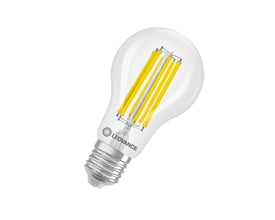 LEDVANCE LED-standardpære med synlige filamenter, E27-sokkel, 18 W, 2452 lm og dæmpbar funktion.