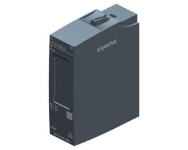 Siemens SIMATIC ET 200SP digital input modul DI 4x 120..230V AC Stogard, type 3, vist med et skråt perspektiv og Siemens logo.