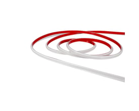 Vandtæt COB LED-stribe på 5 meter, 10x6 mm, med 24V tilslutning og varm hvid lyskulør.