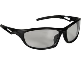 Detaljebillede af Boisen Safety Sport sikkerhedsbrille, der viser brillens sporty design og sorte, mat finish.