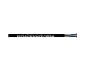 Lapp OLFLEX CLASSIC 130 H BK fleksibelt strømkabel med 0,6/1 kV spænding og 2X1,5 størrelse, mærket tydeligt på sort kappe.