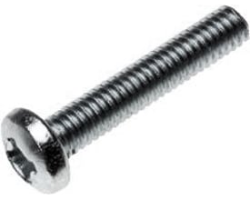 Dresselhaus maskinskrue på 5x16 mm med elforzinket overflade og panhoved med PZ 2 kærv, vist isoleret.