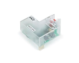 WindowMaster WCA 3FK KNX-interface, version 2, er et gennemsigtigt feltbuskort med synlige stikben.
