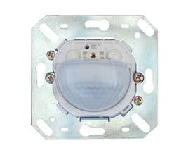 B.E.G. Indoor 180-M-2C tilstedeværelsessensor uden ramme, set forfra med synlig dome-sensor og monteringsplade.