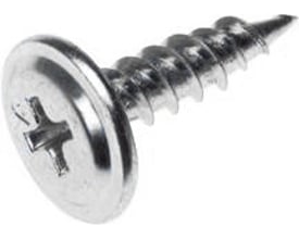 Elforzinket profilskrue på 4,2 x 16 mm med fladt hoved, krave og PH2-kærv, set skråt fra siden.
