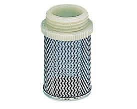 Sugekurv SA435 med 2'' filter, hvidt gevind og perforeret cylinder i grå og blå toner.