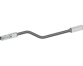 Schneider Electric Canalis skinneelement S.EL. Flex i hvid, 40A, 3L+N+P, 0.5 meter, med fleksibel kanal og firkantede samlinger.